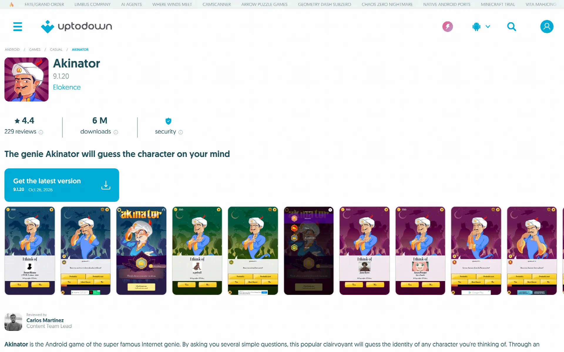Akinator screenshot