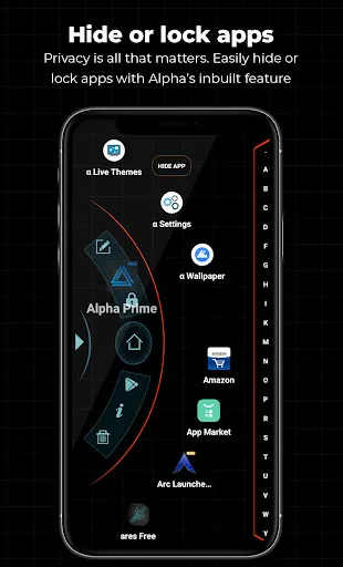 Alpha Hybrid Launcher 4D theme screenshot