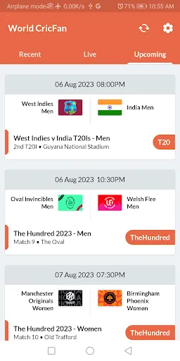 CricFan - Cricket Live Scores screenshot
