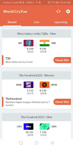 CricFan - Cricket Live Scores screenshot