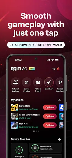ExitLag: Fix Ping Mobile & Lag screenshot