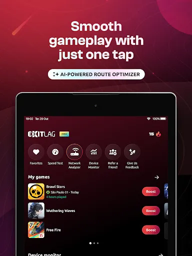 ExitLag: Fix Ping Mobile & Lag screenshot