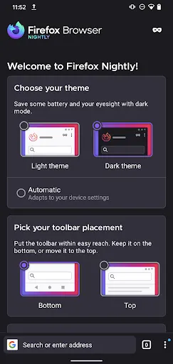 Firefox Nightly for Developers screenshot