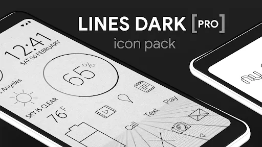 Lines Dark Pro - Icon Pack screenshot
