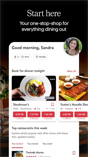 OpenTable screenshot