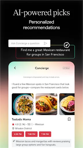 OpenTable screenshot