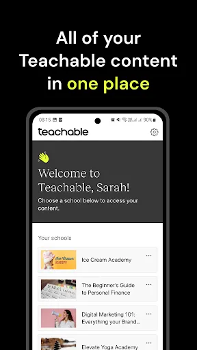 Teachable online courses screenshot