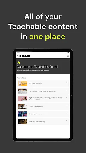Teachable online courses screenshot