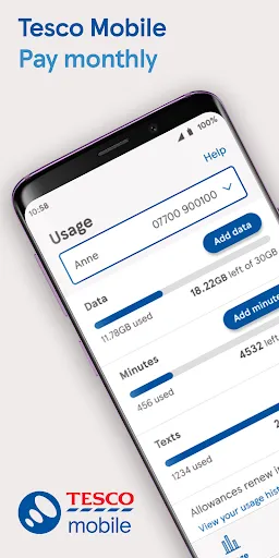Tesco Mobile screenshot
