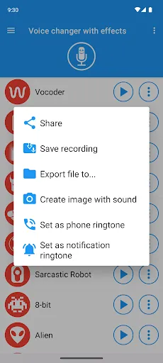 Voice changer with effects screenshot