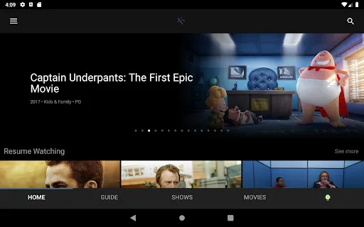 X TV screenshot