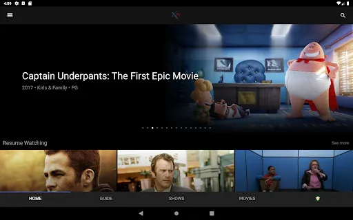 X TV screenshot